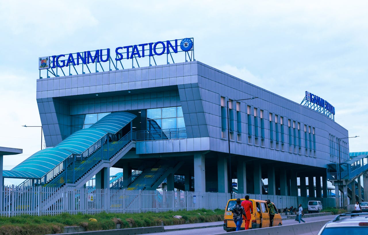 View of Iganmu Station showcasing modern architecture and urban transport in Lagos.