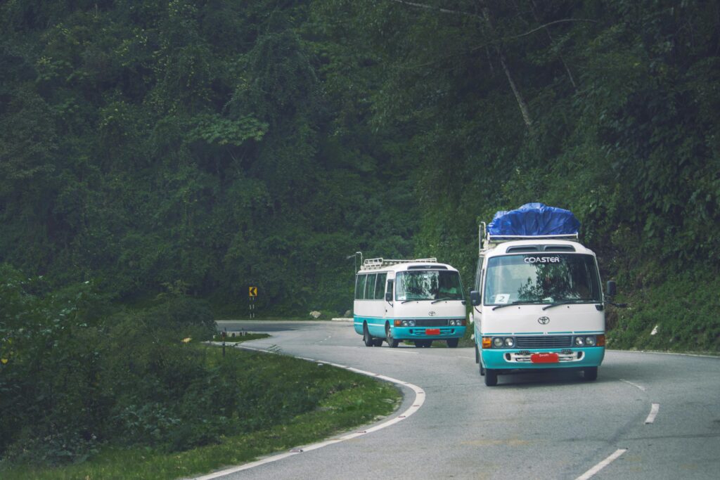 The wavy roads and classic Trucks